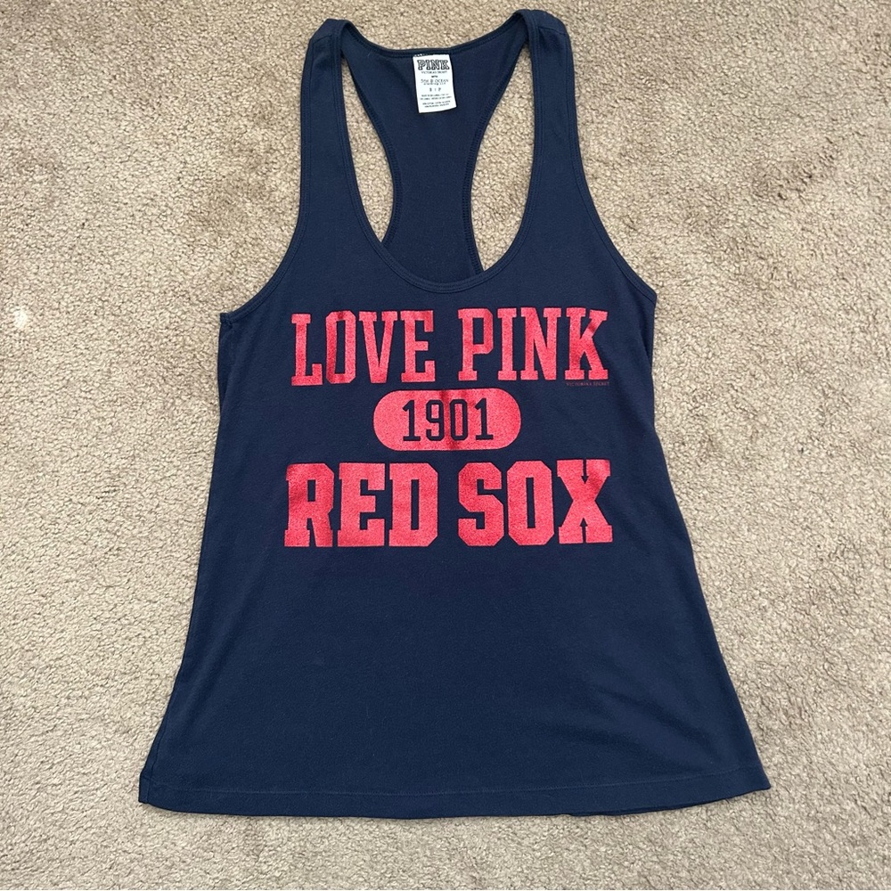 Vintage PINK MLB Boston Red Sox Navy Tank